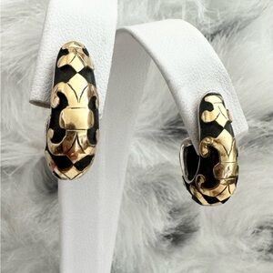 John Hardy Dayak .925 18K Gold J Hoop Earrings